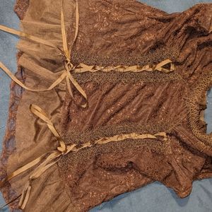 Women's M corset like top, brown